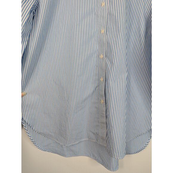 Boden Agnes Striped Floral Embroidered Oversized Button Down Shirt - Picture 5 of 8